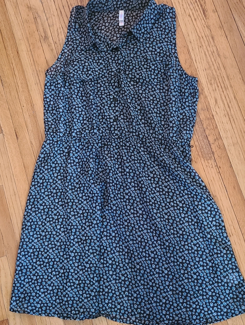 Xhiliration Women's Sleeveless Blue Shirt Dress Size XXL